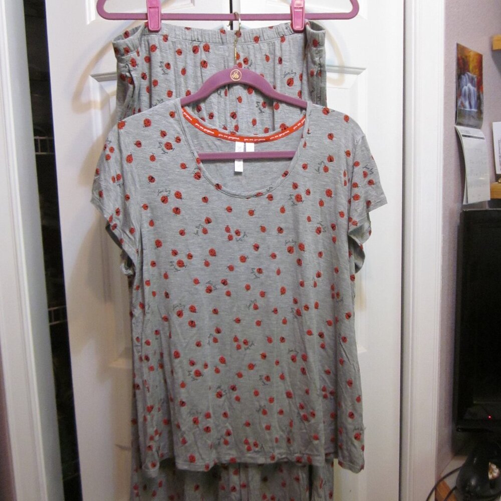 NWOT 2 pc JoySpun Lady Bug Pajama Set Sz L